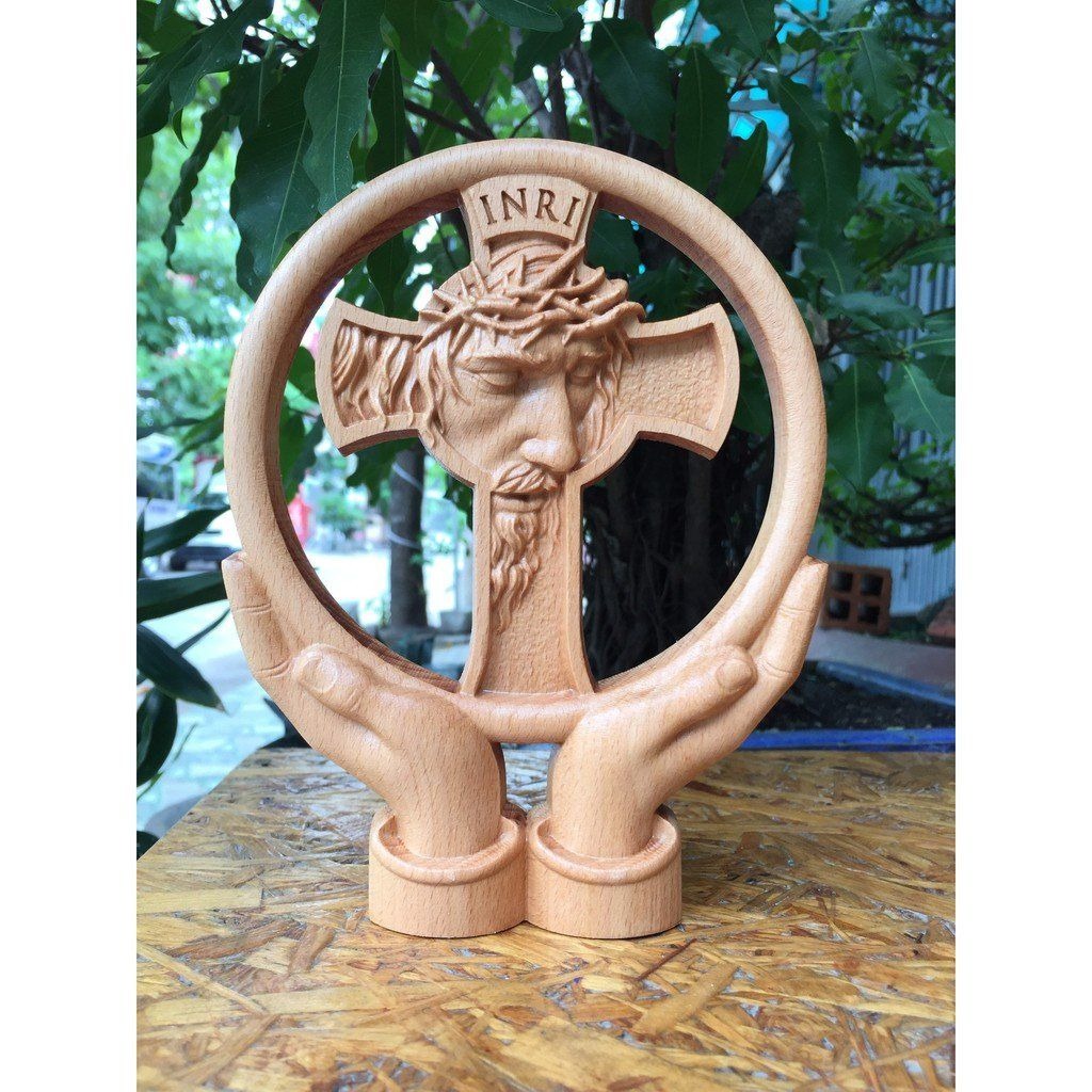 Wooden Crucifix Wall Relief – Jesus on the Cross Catholic Christian Religious Art, Handmade Wall Hanging Decor